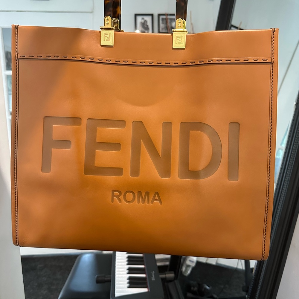 Fendi Roma Caramel Leather Sunshine Tote